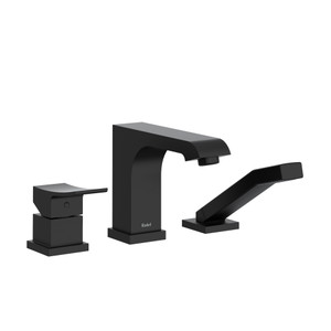 Garniture de robinet de bain 3 trous à montage sur comptoir Zendo™ - Noir | Numéro de modèle: TZO10BK