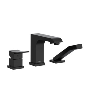Zendo 3-Piece Deck-Mount Tub Filler With Hand Shower With PEX Connection - Black | Model Number: ZO10BK-SPEX - Product Knockout