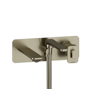 DISCONTINUED-Equinox Wall Mount Tub Filler  - Brushed Nickel | Model Number: EQ21BN