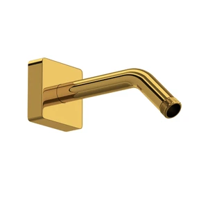 DISCONTINUED 7" Reach Wall Mount Shower Arm With Square Escutcheon - Unlacquered Brass | Model Number: 1442/6ULB