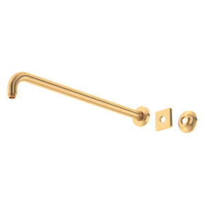 DISCONTINUED-20 Inch Reach Wall Mount Shower Arm - Satin Gold | Model Number: 200127SASG