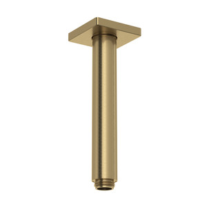 DISCONTINUED 7" Reach Ceiling Mount Shower Arm With Square Escutcheon - Antique Gold | Model Number: 70527SAAG
