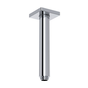 7 Inch Reach Ceiling Mount Shower Arm with Square Escutcheon - Polished Chrome | Model Number: 70527SAAPC - Product Knockout