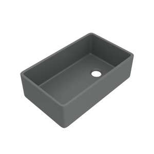 Allia 32 Inch Fireclay Single Bowl Apron Front Kitchen Sink - Satin Grey | Model Number: AL3220AF104 - Product Knockout