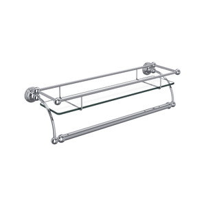 Wall Mount Glass Vanity Shelf - Polished Chrome | Model Number: U.6975APC