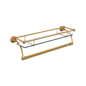 Wall Mount Glass Vanity Shelf - English Gold | Model Number: U.6975EG