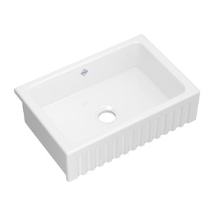 31" Bowland Single Bowl Apron Front Fireclay Kitchen Sink - White (WH) | Model Number: BL3121WH