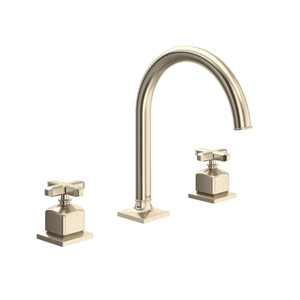 Apothecary™ Widespread Lavatory Faucet With C-Spout - Satin Nickel | Model Number: AP08D3XMSTN