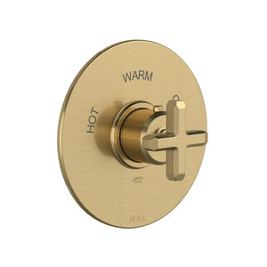 Apothecary 3/4 Inch Thermostatic Trim without Volume Control and Cross Handle - Antique Gold | Model Number: TAP13W1XMAG
