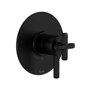 Apothecary 1/2 Inch Thermostatic & Pressure Balance Trim with 5 Functions (Shared) with Lever Handle - Matte Black | Model Number: TAP45W1LMMB - Product Knockout