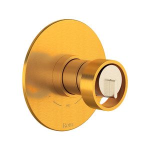Eclissi 1/2 Inch Thermostatic & Pressure Balance Trim with 2 Functions (No Share) with Wheel Handle - Satin Gold-Satin Nickel | Model Number: TEC44W1IWSGN - Product Knockout