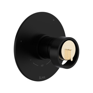 Garniture pour valve pression équilibrée et thermostatique de 1/2 po à 5 fonctions (non partagées) avec poignée à roue Eclissi - Noir mat-nickel satiné  | Numéro de modèle: TEC45W1IWMBN - Produit épuisé