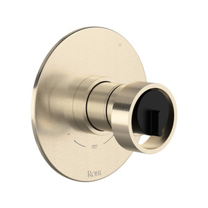 Eclissi 1/2 Inch Thermostatic & Pressure Balance Trim with 5 Functions (Shared) with Wheel Handle - Satin Nickel-Matte Black | Model Number: TEC45W1IWSNB - Product Knockout