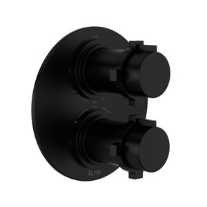 Lombardia 3/4 Inch Thermostatic & Pressure Balance Trim with 6 Functions (Shared) with Cross Handle - Matte Black | Model Number: TLB46W1XMMB - Product Knockout