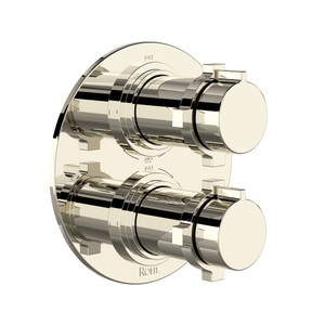 Lombardia 3/4 Inch Thermostatic & Pressure Balance Trim with 6 Functions (Shared) with Cross Handle - Polished Nickel | Model Number: TLB46W1XMPN - Product Knockout