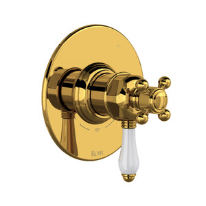 1/2 Inch Thermostatic & Pressure Balance Trim with 5 Functions (Shared) with Lever Handle - Unlacquered Brass | Model Number: TTD45W1LPULB - Product Knockout