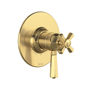 1/2 Inch Thermostatic & Pressure Balance Trim with 2 Functions (No Share) with Lever Handle - Satin Unlacquered Brass | Model Number: TTN44W1LMSUB - Product Knockout