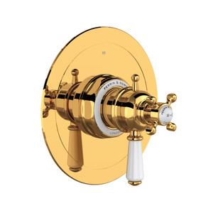 Edwardian 1/2 Inch Thermostatic & Pressure Balance Trim with 3 Functions (Shared) with Lever Handle - English Gold | Model Number: U.TEW23W1L-EG - Product Knockout