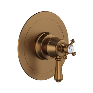 Garniture pour valve à pression équilibrée et thermostatique de 1/2 po à 5 fonctions (partagées) avec poignée à levier Georgian Era - Bronze anglais  | Numéro de modèle: U.TGA45W1LSP-EB - Produit épuisé