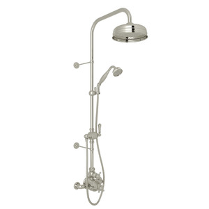 Ensemble de douche thermostatique Georgian Era - Nickel poli avec poignée en croix  | Numéro de modèle: U.KIT61NX-PN - Produit épuisé