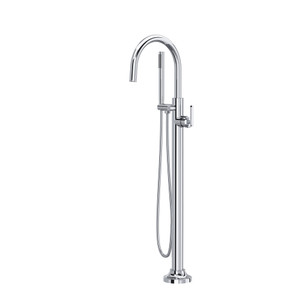 Apothecary Single Hole Floor Mount Tub Filler Trim - Polished Chrome | Model Number: TAP05HF1LMAPC - Product Knockout