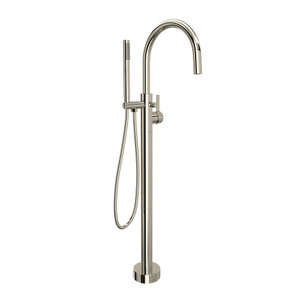 Tenerife Single Hole Floor Mount Tub Filler Trim - Polished Nickel | Model Number: TTE06HF1LMPN - Product Knockout