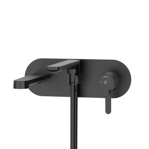 Nibi™ Wall Mount Thermostatic/Pressure Balance Tub Filler Trim - Black | Model Number: TNB21BK