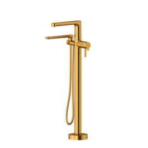 Nibi Single Hole Floor Mount Tub Filler Trim - Brushed Gold | Model Number: TNB39BG - Product Knockout