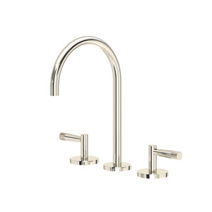 Amahle Widespread Bathroom Faucet With C-Spout - Polished Nickel | Model Number: AM08D3LMPN - Product Knockout