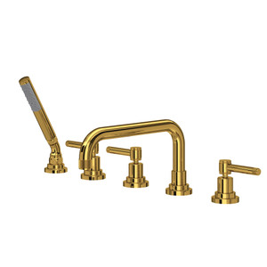 Campo 5-Hole Deck Mount Tub Filler - Unlacquered Brass | Model Number: A3314ILULB - Product Knockout
