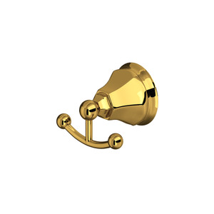 DISCONTINUED Palladian® Double Robe Hook - Unlacquered Brass | Model Number: A6881ULB