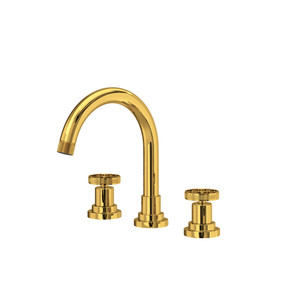 Campo Widespread Bathroom Faucet With C-Spout - Unlacquered Brass | Model Number: CP08D3IWULB - Product Knockout