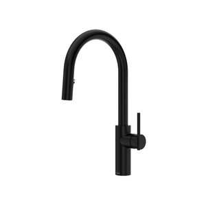 Lateral Pull-Down Kitchen Faucet With C-Spout - Black | Model Number: LT201BK - Product Knockout