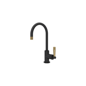 Graceline Bar & Food Prep Kitchen Faucet with C-Spout - Matte Black with Antique Gold Accent | Model Number: MB7960LMMBA - Product Knockout