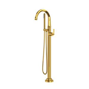 Modelle™ Single Hole Floor Mount Tub Filler Trim - Unlacquered Brass | Model Number: TMD06HF1LMULB