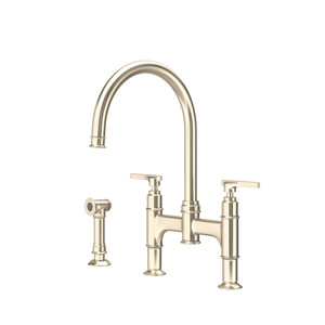 Southbank Bridge Kitchen Faucet With Side Spray - Satin Nickel | Model Number: U.SB57D3LMSTN - Product Knockout