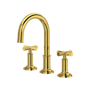 San Giovanni™ Widespread Lavatory Faucet With C-Spout - Unlacquered Brass | Model Number: SG08D3XMULB