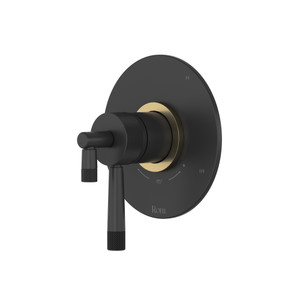 Amahle™ 1/2" Therm & Pressure Balance Trim With 3 Functions - Matte Black/Antique Gold | Model Number: TAM47W1LMMBA