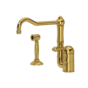 Acqui Kitchen Faucet With Side Spray - Unlacquered Brass | A3608LMWSULB-2