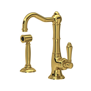 DISCONTINUED Acqui® Kitchen Faucet With Side Spray - Unlacquered Brass | Model Number: A3650LMWSULB-2