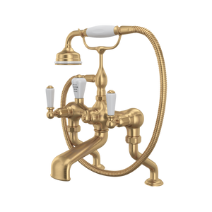 Traditional Exposed Deck Mount Tub Filler - Satin English Gold | Model Number: U.3500L/1-SEG
