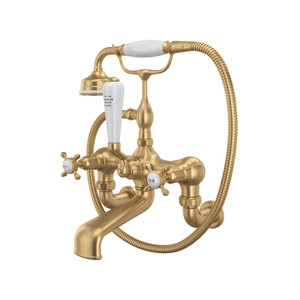 Traditional Exposed Wall Mount Tub Filler - Satin English Gold | Model Number: U.3511X/1-SEG
