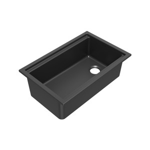 Allia™ 30" Fireclay Undermount Chef/Workstation Sink - Matte Black (63) | Model Number: ALUM3019WS63