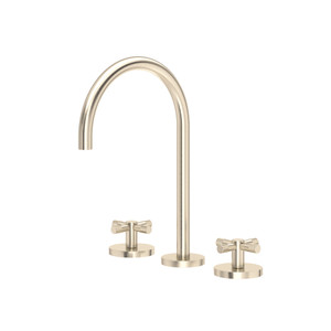Amahle™ Widespread Lavatory Faucet With C-Spout - Satin Nickel | Model Number: AM08D3XMSTN