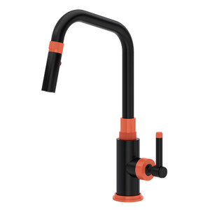 Campo™ Pull-Down Kitchen Faucet - Matte Black/Orange | Model Number: A3431ILMBO-2