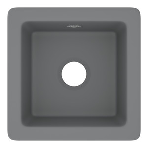 DISCONTINUED Lancaster™ 15" Single Bowl Fireclay Bar/Food Prep Kitchen Sink - Matte Grey | Model Number: RC1515MG