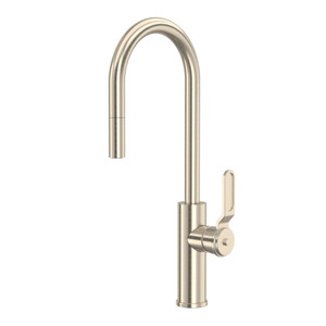 DISCONTINUED Myrina™ Pull-Down Bar/Food Prep Kitchen Faucet With C-Spout - Satin Nickel | Model Number: MY65D1LMSTN