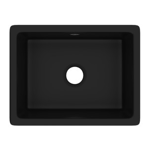 DISCONTINUED Shaker™ 23" Single Bowl Undermount Or Drop-in Fireclay Kitchen Sink - Matte Black | Model Number: UM2318MB