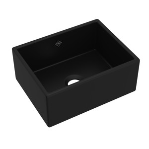 DISCONTINUED Shaker™ 24" Single Bowl Farmhouse Apron Front Fireclay Kitchen Sink -  | Model Number: MS2418MB