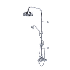 Edwardian™ 3/4" Exposed Wall Mount Thermostatic Shower System - Polished Chrome | Model Number: U.KIT1NL-APC